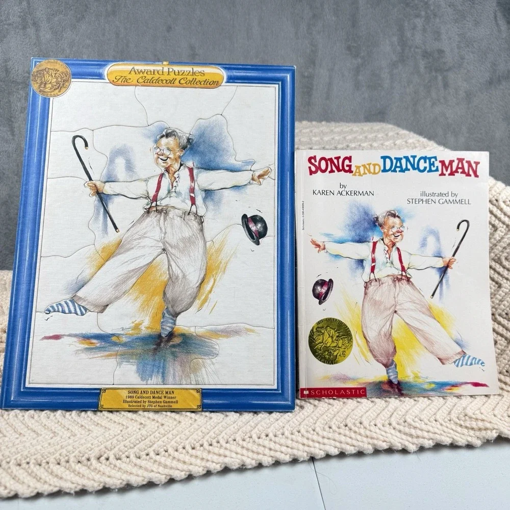 Song And Dance Man Book & Puzzle Set The Caldecott Collection‎ Vintage 1991
